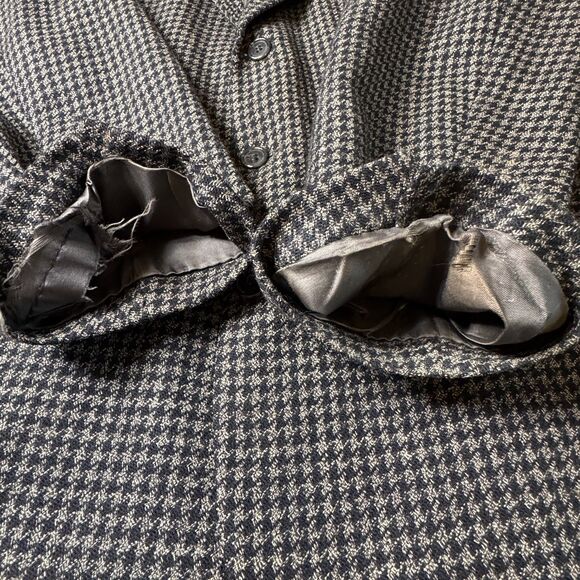 VTG Uoma Ungaro Gray Black Wool Sport Coat Jacket DIY Upcycle Cutters Crafters - Picture 11 of 12